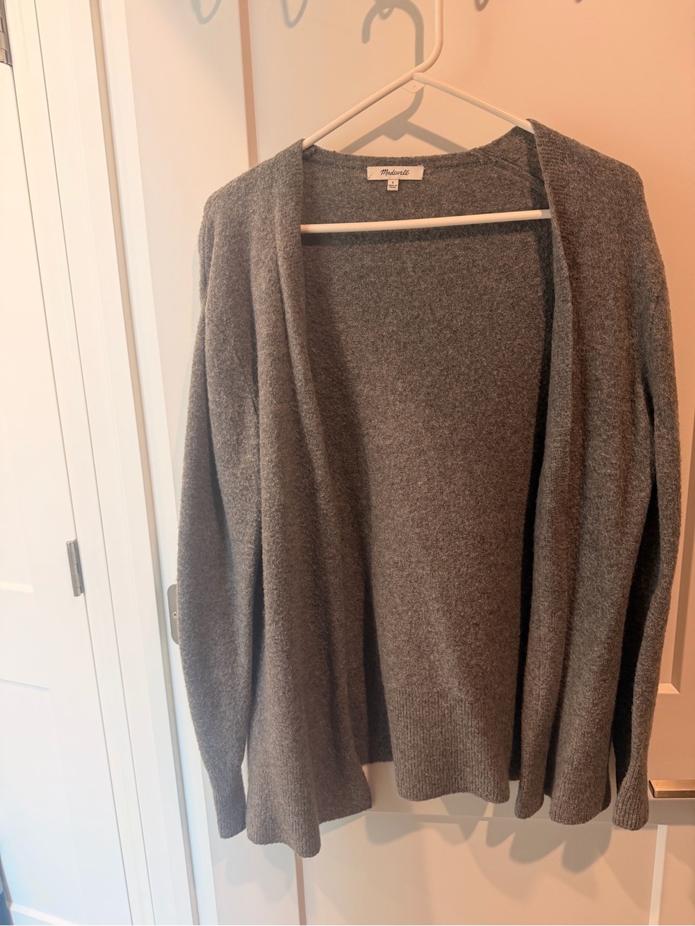 Madewell Open-Front Heather Charcoal Gray Cardigan